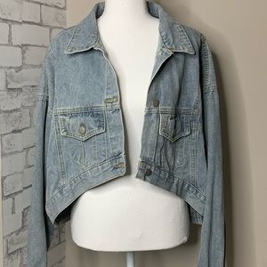 PrettyLittleThing Light Blue Distressed Jean Jacket